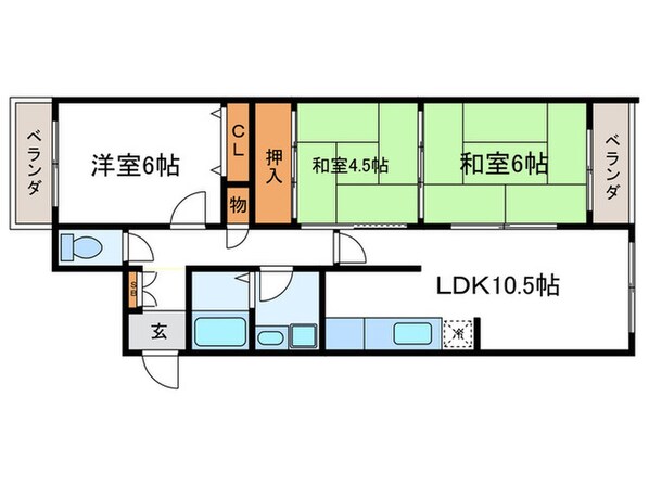 ヴェルデ三番館の物件間取画像